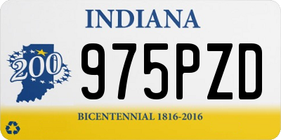 IN license plate 975PZD
