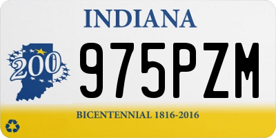 IN license plate 975PZM