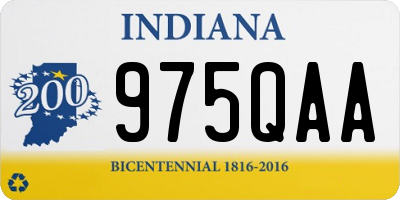 IN license plate 975QAA