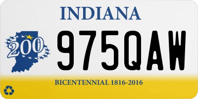 IN license plate 975QAW