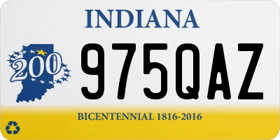 IN license plate 975QAZ
