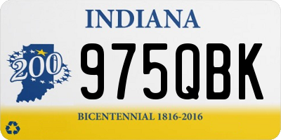 IN license plate 975QBK