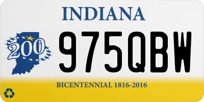 IN license plate 975QBW