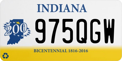 IN license plate 975QGW