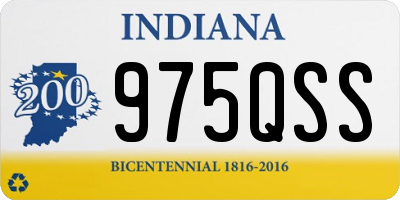 IN license plate 975QSS