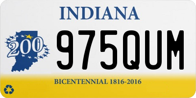 IN license plate 975QUM