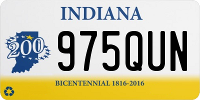 IN license plate 975QUN