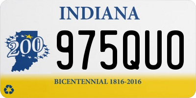 IN license plate 975QUO