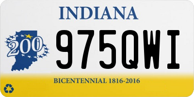 IN license plate 975QWI