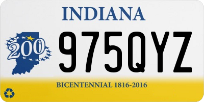 IN license plate 975QYZ