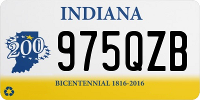 IN license plate 975QZB