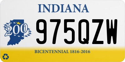 IN license plate 975QZW