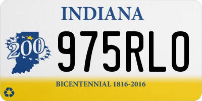 IN license plate 975RLO