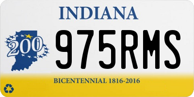 IN license plate 975RMS
