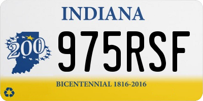 IN license plate 975RSF