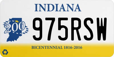 IN license plate 975RSW
