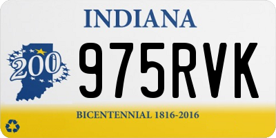 IN license plate 975RVK