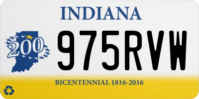 IN license plate 975RVW