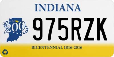 IN license plate 975RZK