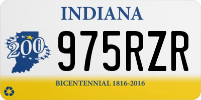 IN license plate 975RZR