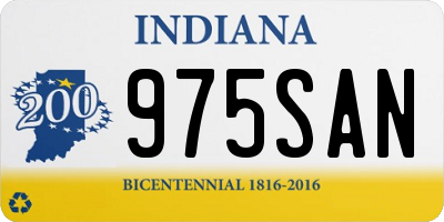 IN license plate 975SAN
