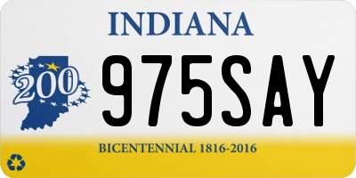IN license plate 975SAY