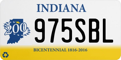 IN license plate 975SBL