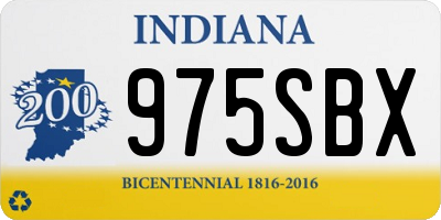 IN license plate 975SBX