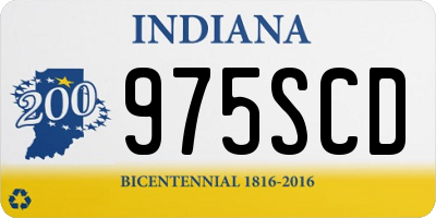 IN license plate 975SCD
