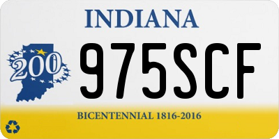 IN license plate 975SCF