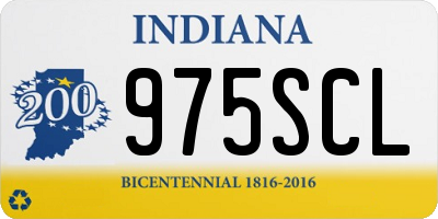 IN license plate 975SCL