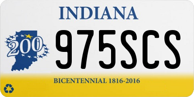 IN license plate 975SCS