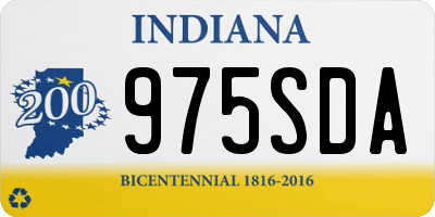 IN license plate 975SDA