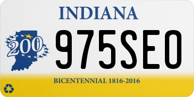 IN license plate 975SEO
