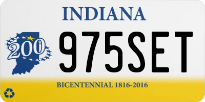 IN license plate 975SET