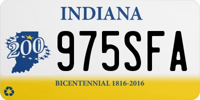 IN license plate 975SFA
