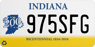 IN license plate 975SFG
