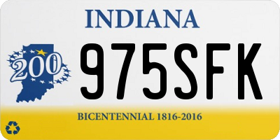 IN license plate 975SFK