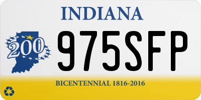 IN license plate 975SFP