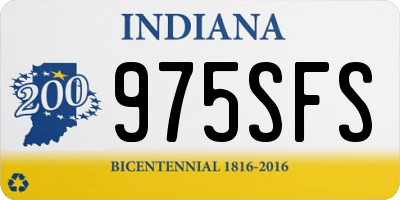 IN license plate 975SFS
