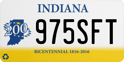 IN license plate 975SFT