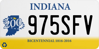 IN license plate 975SFV