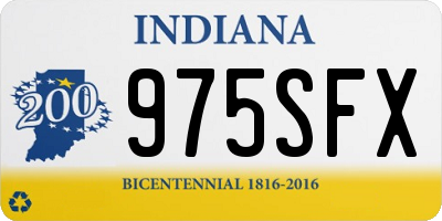 IN license plate 975SFX
