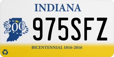 IN license plate 975SFZ