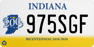 IN license plate 975SGF