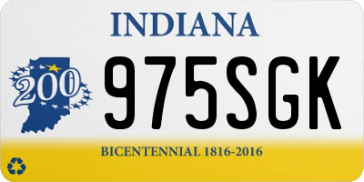 IN license plate 975SGK