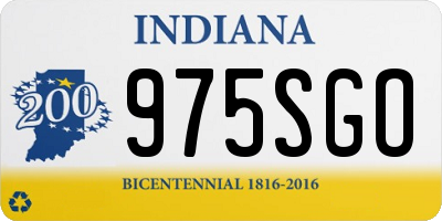 IN license plate 975SGO