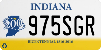 IN license plate 975SGR