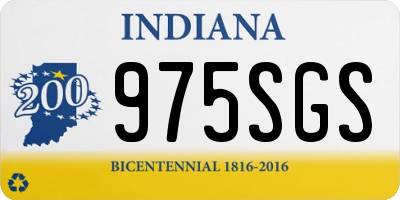 IN license plate 975SGS