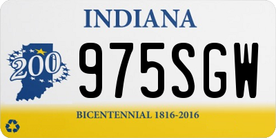 IN license plate 975SGW